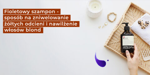 Fioletowy szamon do włosów blond